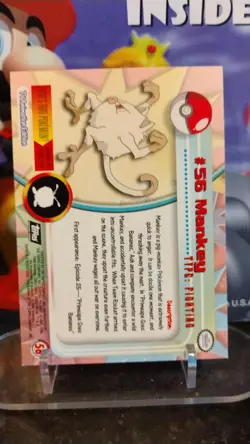 MANKEY TV Animation Edition POKEMON Holo Foil TOPPS 1999 Trading Card #56 - Image 2