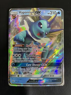 Vaporeon GX SM172 Holo Ultra Rare Black Star Promo Pokemon TCG Card - Image 1