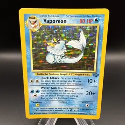 Pokemon TCG Vaporeon 12/64 Jungle Holo Rare Unlimited Card LP/MP Condition - Image 1
