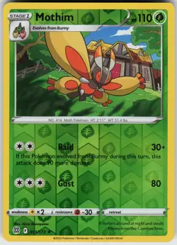 Pokemon Mothim 011/172 SWSH09: Brilliant Stars NM Reverse Holo card - Image 1