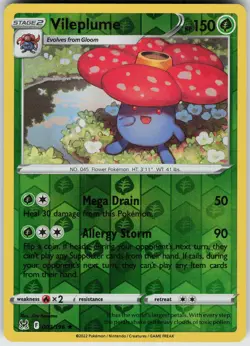 Pokemon Vileplume 003/196 SWSH11: Lost Origin NM Reverse Holo card - Image 1
