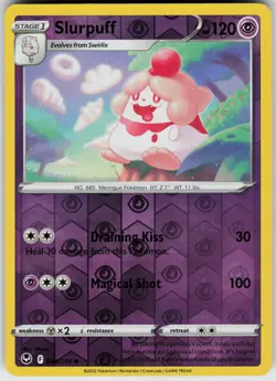 Pokemon Slurpuff 084/195 SWSH12: Silver Tempest NM Reverse Holo card - Image 1