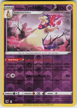 Pokemon Hisuian Typhlosion 052/189 SWSH10: Astral Radiance NM Reverse Holo card - Image 1