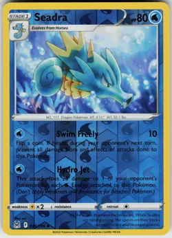 Pokemon Seadra 036/196 SWSH11: Lost Origin NM Reverse Holo card - Image 1
