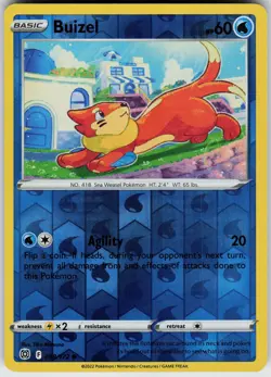 Pokemon Buizel 038/172 SWSH09: Brilliant Stars NM Reverse Holo card - Image 1