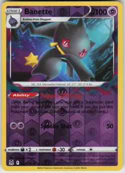 Pokemon Banette 073/196 SWSH11: Lost Origin NM Reverse Holo card - Image 1