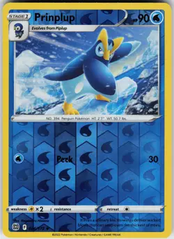 Pokemon Prinplup 036/172 SWSH09: Brilliant Stars NM Reverse Holo card - Image 1
