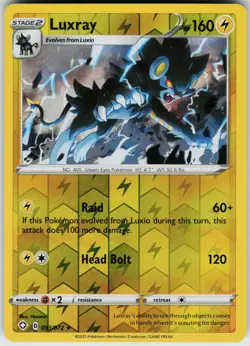 Pokemon Luxray 062/192 SWSH02: Rebel Clash NM Reverse Holo card - Image 1