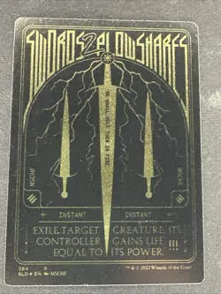 MTG Secret Lair MSCHF Swords To Plowshares SLD 364 Gold Foil Etched Nm-M - Image 1