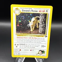 Giovanni's Persian 8/132 Gym Challenge 2000 SWIRL Holo Rare MP Pokemon TCG - Image 1