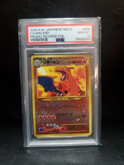 2000 POKEMON JAPANESE NEO 2 PROMO 006 CHARIZARD REVERSE FOIL - PSA 10 W/2 Swirls - Image 1