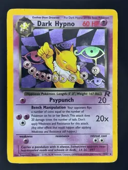 Dark Hypno 26/82 Team Rocket Regular Black Star Rare WOTC Pokemon TCG LP - Image 1