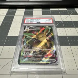 2021 POKEMON SWORD & SHIELD EVOLVING SKIES #008 FULL ART/LEAFEON VMAX PSA 10 - Image 1