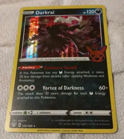 Pokemon TCG Darkrai Holo Rare 105/189 No. 491 Pitch Black Pokemon NM - Image 2