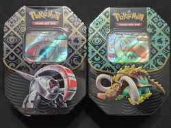 FACTORY SEALED-NEW- POKEMON TCG PALDEAN Fates GREAT TUSK & IRON TREADS EX TIN - Image 1