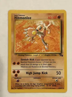 Pokemon TCG Hitmonlee 22/62 Fossil Set Non-Holo Card Unlimited - Image 1