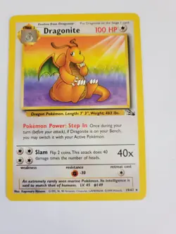 Dragonite 19/62 Fossil Unlimited Rare Pokemon Card 1999 WOTC NM HP - Image 1