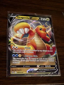Dragonite V SWSH154 SWSH: Sword & Shield Promo Card Holo Black Star Promo NM - Image 1