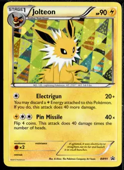 Pokemon Jolteon Black Star Promos Holo Card BW91 Eeveelution TCG MP - Image 1
