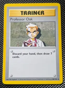 Professor Oak - 88/102 - 1999 Uncommon Base Set Shadowless Pokemon Card - Image 1