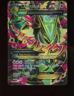 Pokemon TCG Mega M Rayquaza EX Holo Card 61/108 Roaring Skies Ultra Rare - Image 1