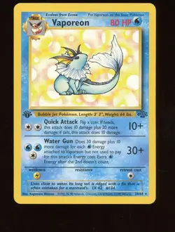 Vaporeon Jungle Set 1999 Vintage Pokemon Card 12/64 1st Edition - Image 1