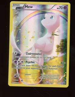 Pokemon TCG XY110 Black Star Promos Full Art Holo Card Mew XY - Image 1