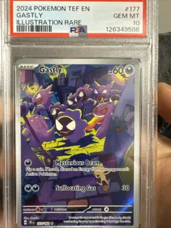 Pokemon TCG Gastly Illustration Rare Card Temporal Forces 177/162 PSA 10 - Image 1