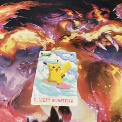 Pokemon Card Surfing Pikachu Bandai Sealdass Fancy Graffiti #01 1998 Japanese NM - Image 1