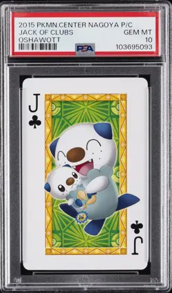2013 POKEMON CENTER NAGOYA PLAYING CARDS OSHAWOTT JACK OF CLUBS PSA 10 - Image 1