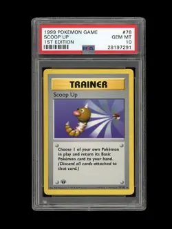 POKEMON PSA 10 GEM MINT SCOOP UP 1ST EDITION SHADOWLESS BASE SET RARE CARD 78 - Image 1