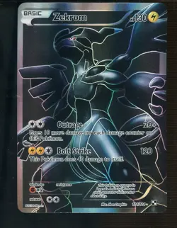 Pokemon Zekrom Card 114/114 Black White Base Full Art Ultra Rare Holo TCG - Image 1