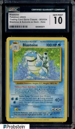 2023 Pokemon Trading Card Game Classic #003 Blastoise CLB CGC 10 GEM MINT - Image 1