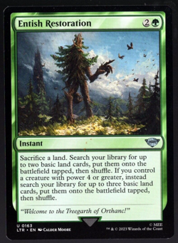 Entish Restoration 0163 Uncommon Non Foil Lord of the Rings MTG Near Mint - Image 1
