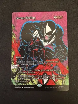 Savage Beating Spider-Man Magic the Gathering 0026 Mythic (NM) Showcase Regular - Image 1