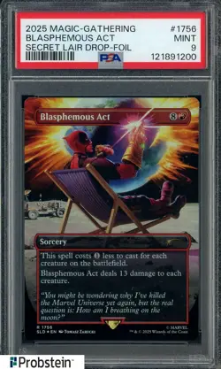 2025 Magic The Gathering Secret Lair Drop-Foil #1756 Blasphemous Act PSA 9 MINT - Image 1