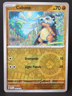 Cubone 076/159 Reverse Holo SV Journey Together 2025 Pokemon Card LP - Image 1