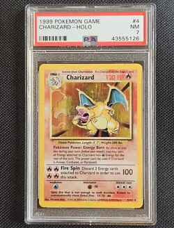 1999 Pokemon Base Set Charizard #4/102 Holo Rare | PSA 7 Near Mint WOTC - Image 1