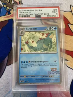 2025 POKEMON SVP213 EN-SV PROMO ILLUSTRATION CONTEST 2024 #213 FERALIGATR PSA 9 - Image 1