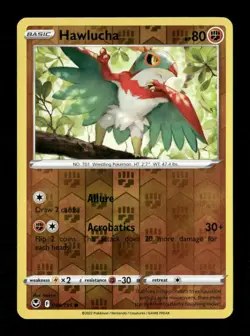 Hawlucha Reverse Holo Common SWSH12: Silver Tempest 098/195 NM Pokemon LP - Image 1