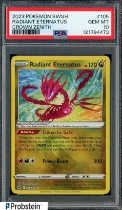 2023 Pokemon SWSH Crown Zenith #105/159 Radiant Eternatus PSA 10 GEM MINT - Image 1