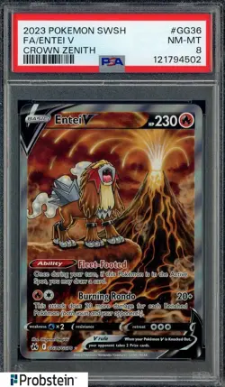 2023 Pokemon SWSH Crown Zenith #GG36/GG70 EnteiV PSA 8 NM-MT - Image 1