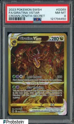 2023 Pokemon SWSH Crown Zenith #GG69/GG70 Giratina Vstar PSA 8 NM-MT - Image 1