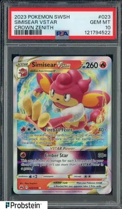 2023 Pokemon SWSH Crown Zenith #023/159 Simisear Vstar PSA 10 GEM MINT - Image 1