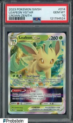 2023 Pokemon SWSH Crown Zenith #014/159 Leafeon Vstar PSA 10 GEM MINT - Image 1