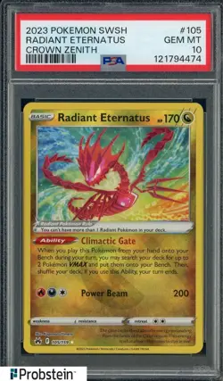 2023 Pokemon SWSH Crown Zenith #105/159 Radiant Eternatus PSA 10 GEM MINT - Image 1