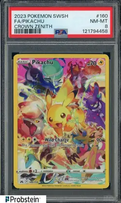 2023 Pokemon SWSH Crown Zenith #160/159 Pikachu PSA 8 NM-MT - Image 1