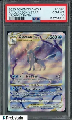 2023 Pokemon SWSH Crown Zenith #GG40/GG70 Glaceon Vstar PSA 10 GEM MINT - Image 1
