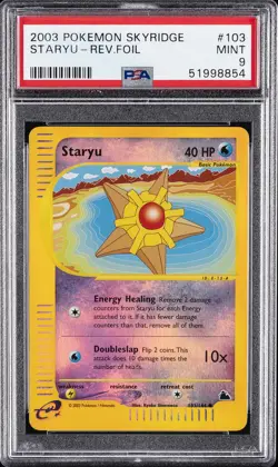 2003 POKEMON SKYRIDGE #103 STARYU-REVERSE FOIL PSA 9 - Image 1