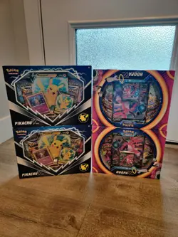 Pokemon TCG: 2x Hoopa V Box & 2x Pokemon Pikachu V box - New and Sealed - Image 1